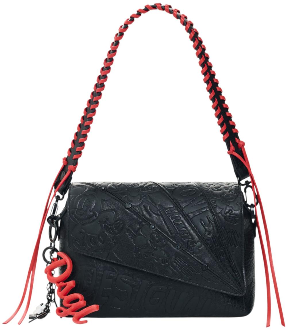 Desigual Phuket Mini Soft Überschlagtasche All Mickey - Schwarz