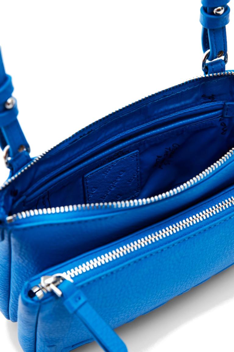 Desigual Schultertasche Mini Smartphone Half Logo Linda Azurblau