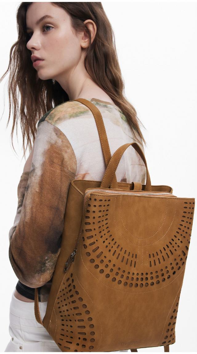 Desigual Sumy braun Daypack groß Cut Outs camel Orbis
