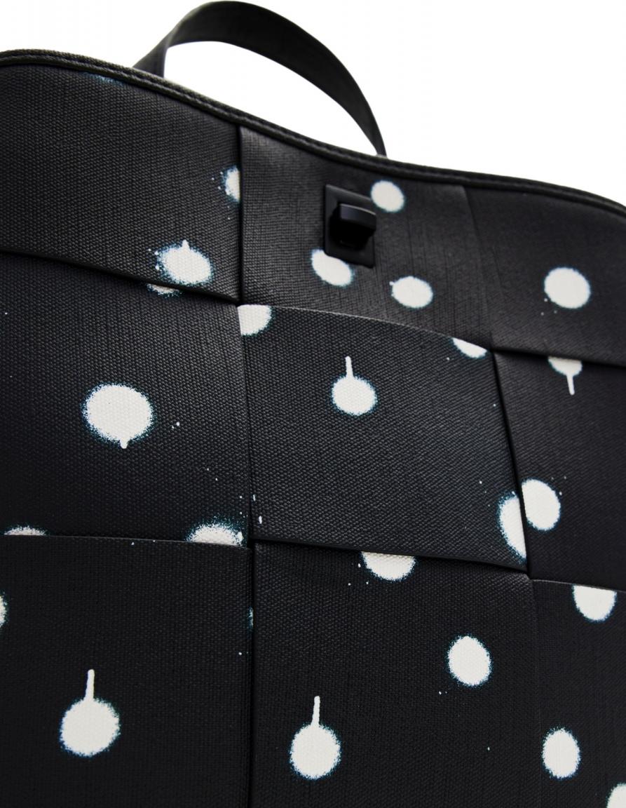 Desigual Tagesrucksack Mini Sumy New Splatter Negro Flechtdesign