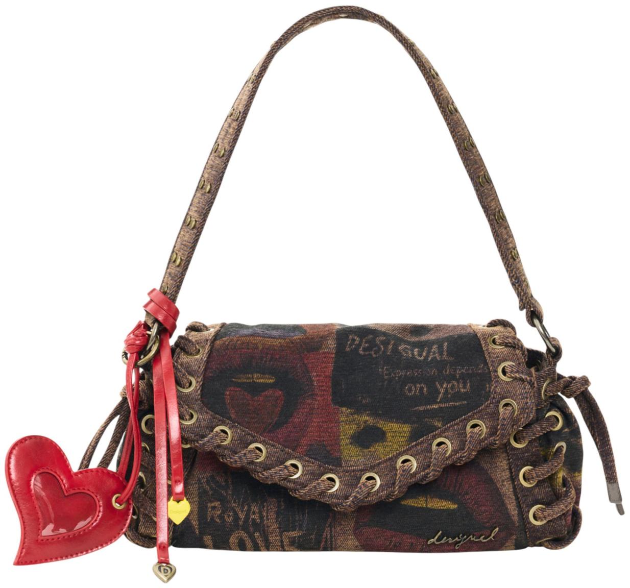 Desigual Zarauz Überschlagtasche Canvas Graffiato - Braun