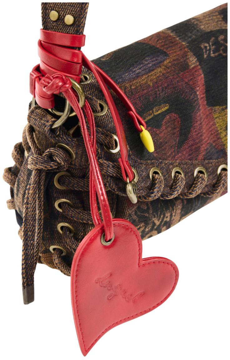 Desigual Zarauz Überschlagtasche Canvas Graffiato - Braun