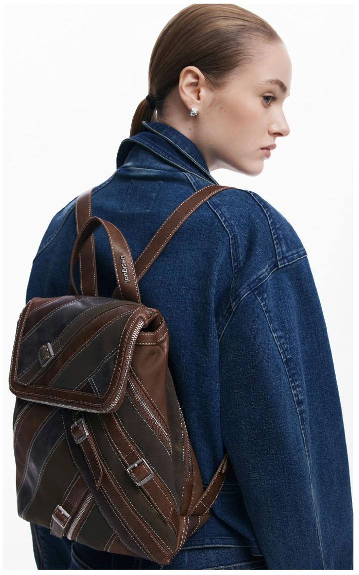 Desigual camel Daypack Fibonacci Hampton Überschlag braun