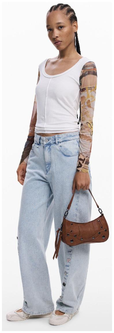 Desigual kompakte Damentasche braun Alsacia erweiterbar Embro Patch