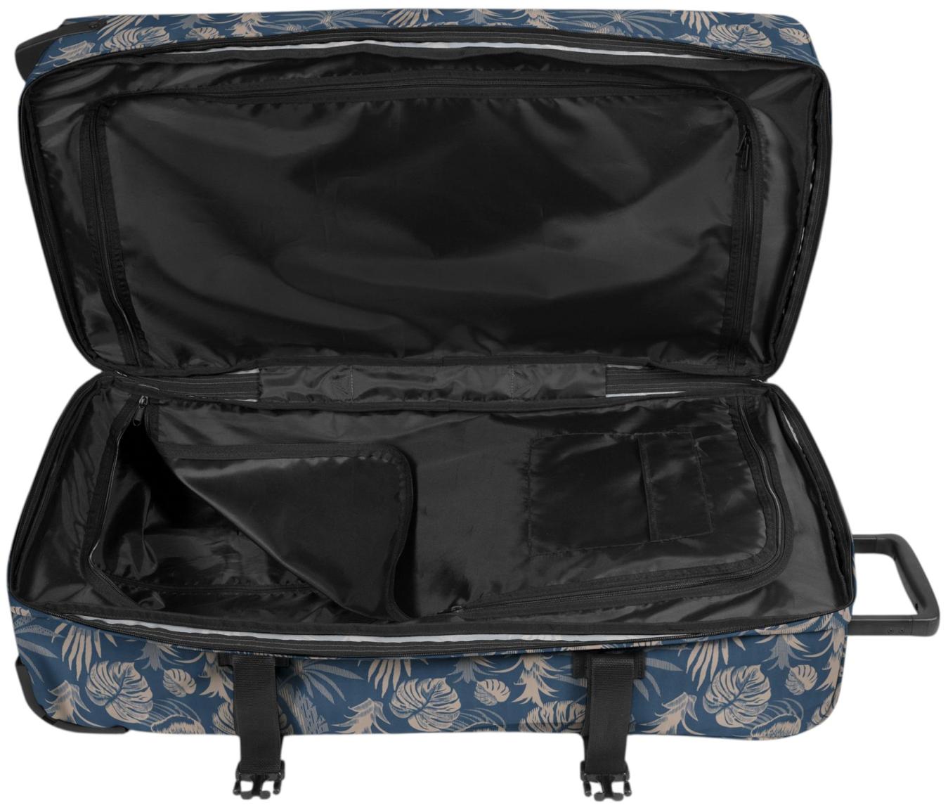Eastpak Reisetaschentrolley Tranverz L Brize Blue Beige Palmenblätter