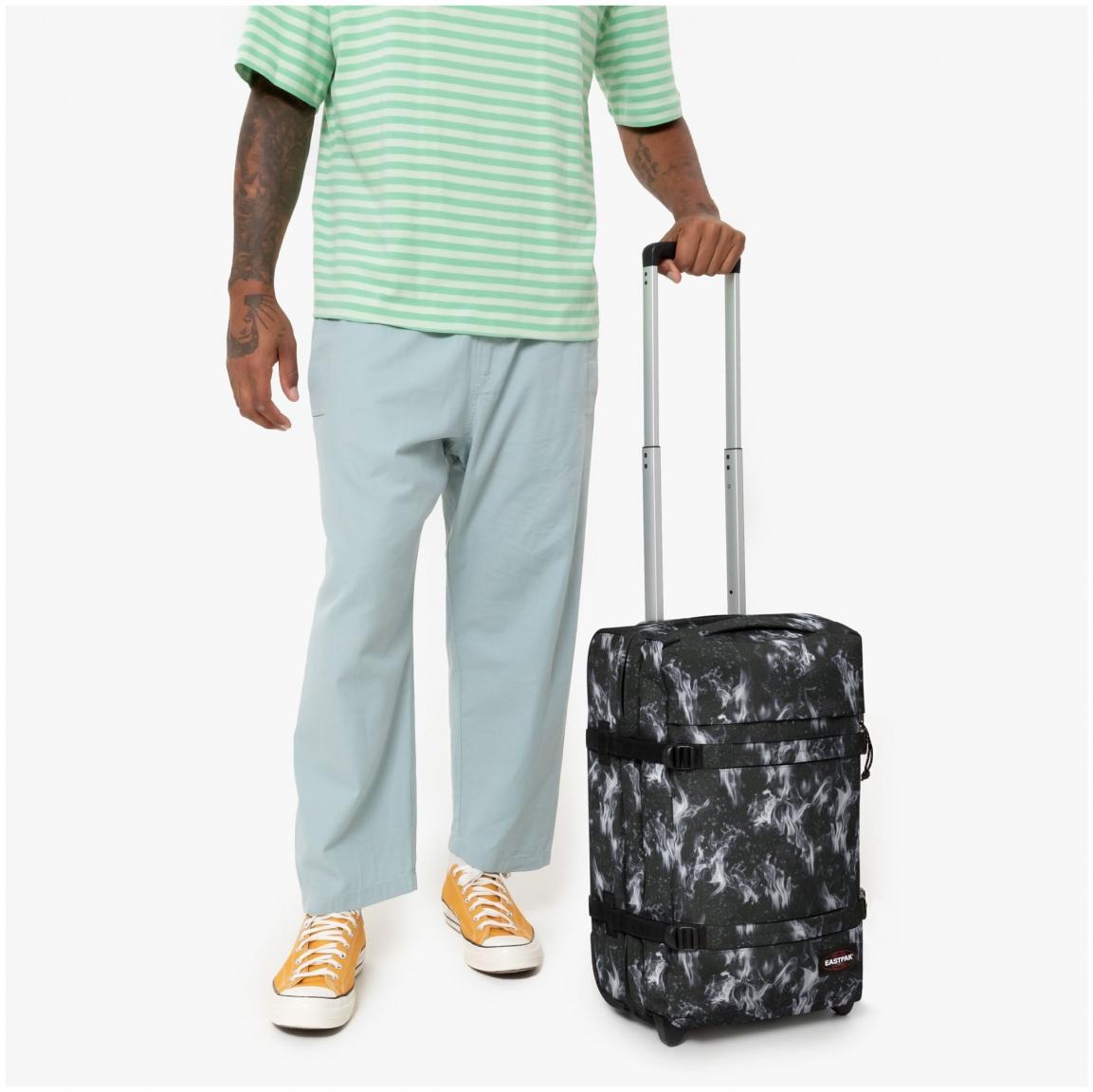 Eastpak Transit'r Handgepäckstrolley schwarz grau Flammenprint Dark Flame