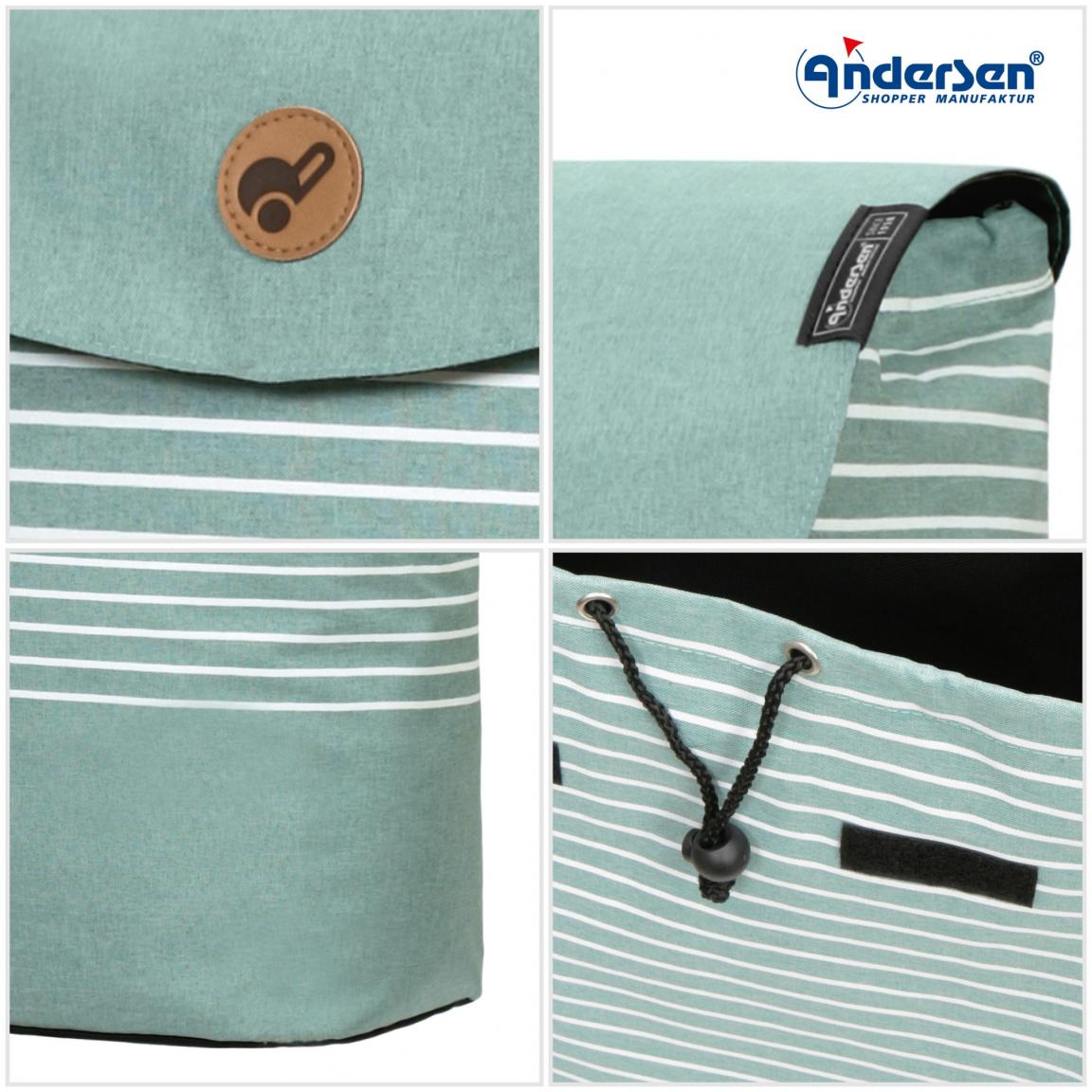 Einkaufsroller Tilde Mint grün gestreift Andersen Scala Sopper