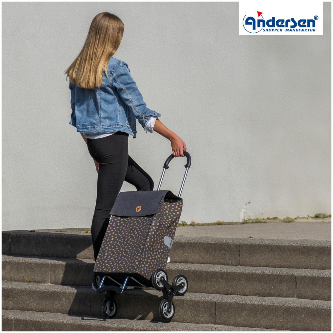 Einkaufstrolley Treppensteiger Scala Fita schwarz Punkteprint Andersen