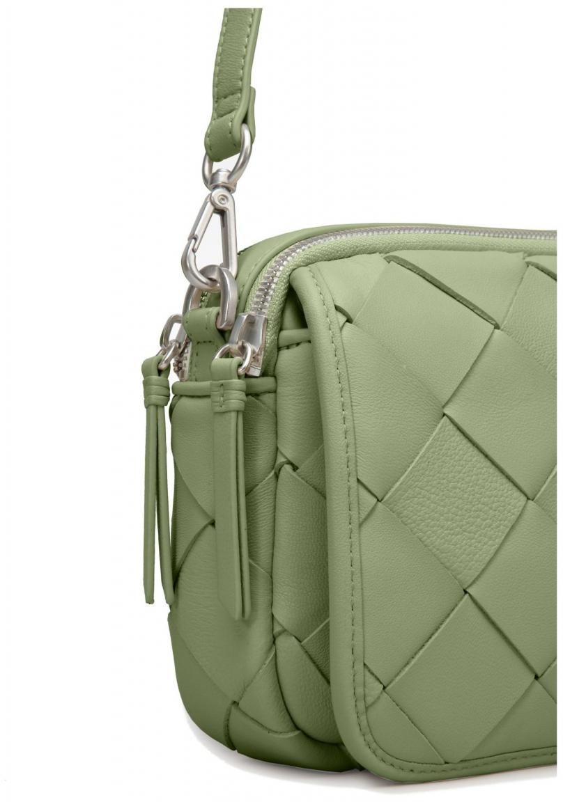 Emily Weave Matcha Les Visionnaires Crossbody Bag olivgrün Flechtdesign