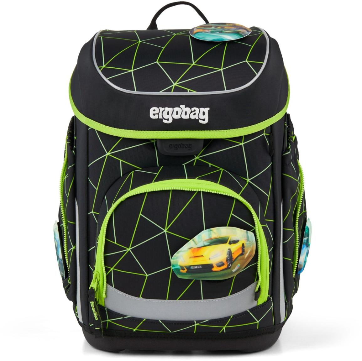 Ergobag Cubo Schulranzen Set CyBär Race - Sportwagen