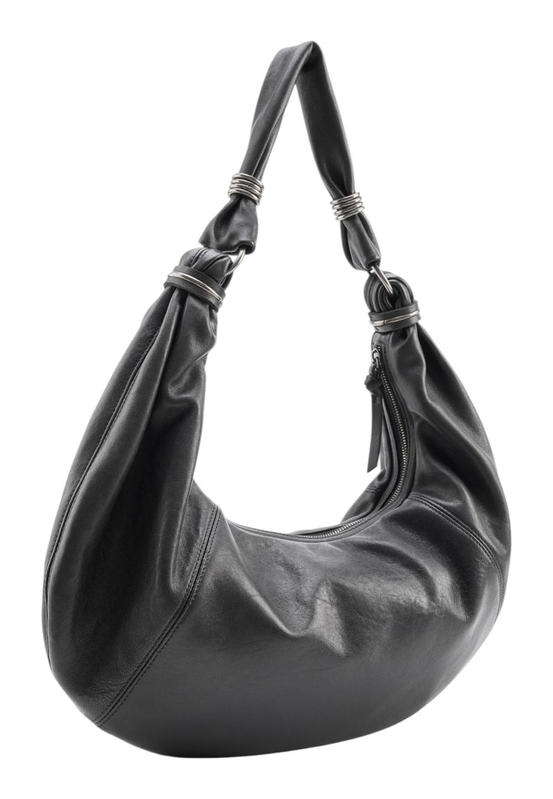 FREDsBRUDER Always With You Big Hobo Bag Leder Schwarz