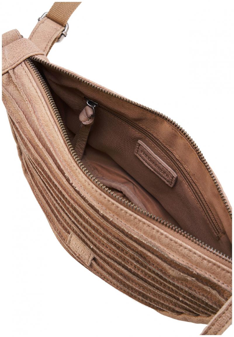 FREDsBRUDER Crossbody Bag Riffel caramel Leder Halfmoon braun