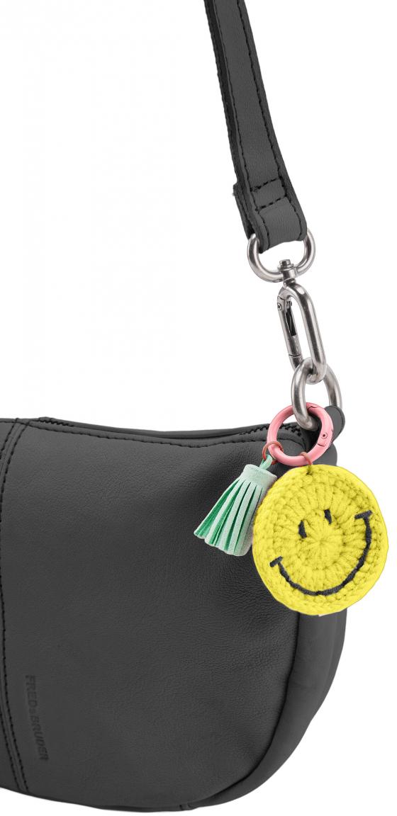 FREDsBRUDER Halbmondtasche klassisch Leder Take a Smile schwarz