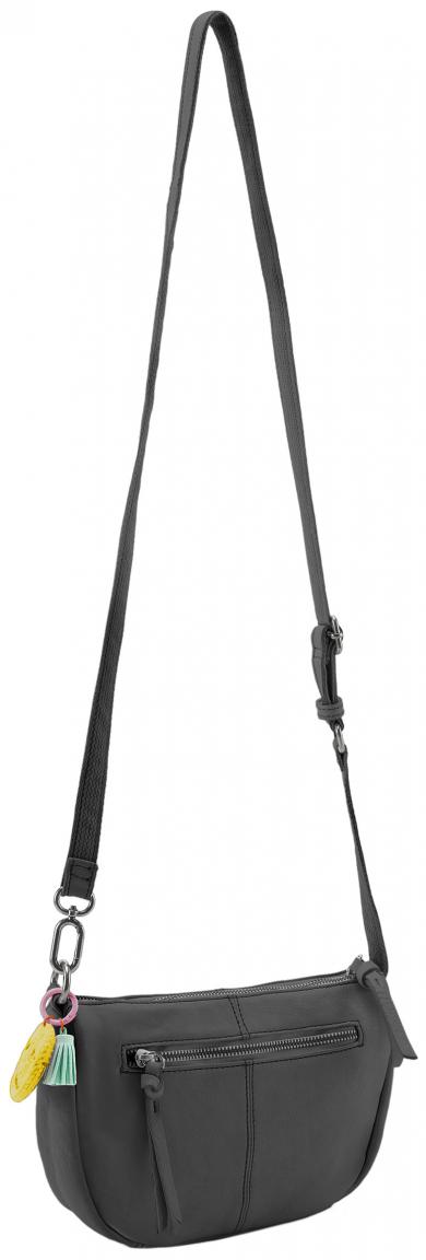 FREDsBRUDER Halbmondtasche klassisch Leder Take a Smile schwarz