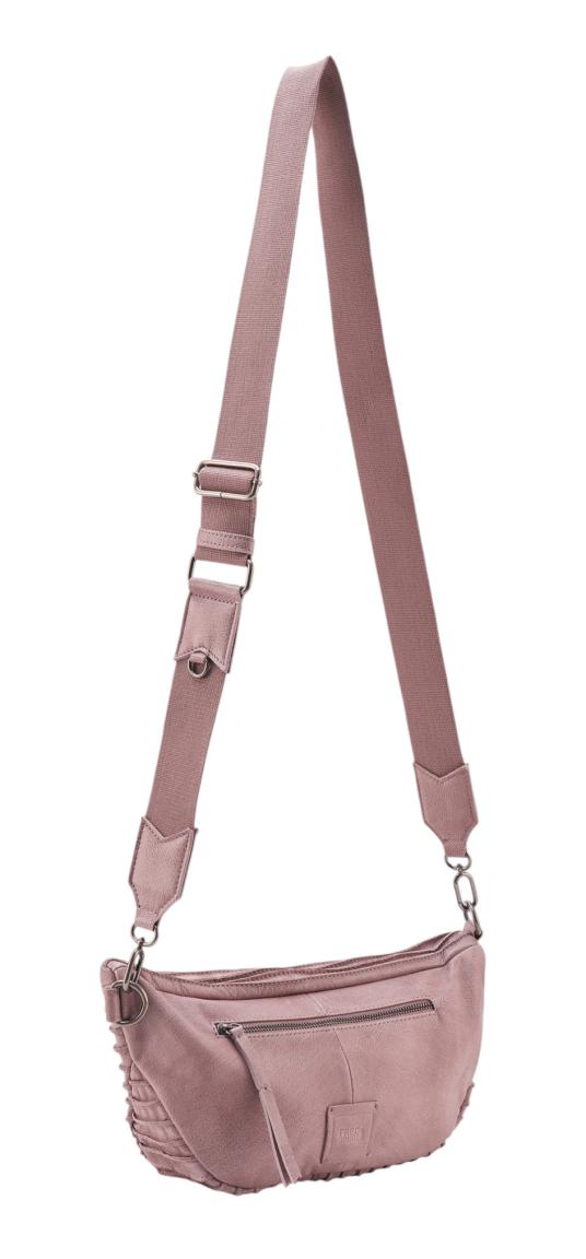 FREDsBRUDER Riffel Beltbag Crossover Tasche Leder Powder Rose - Rosa