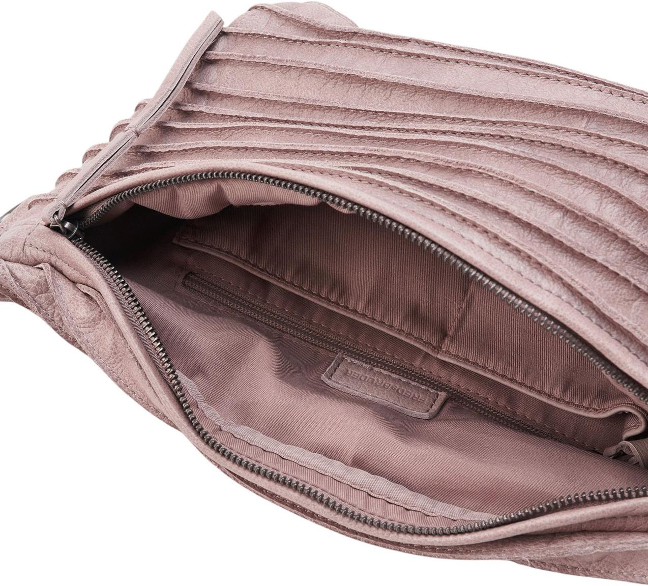 FREDsBRUDER Riffel Beltbag Crossover Tasche Leder Powder Rose - Rosa