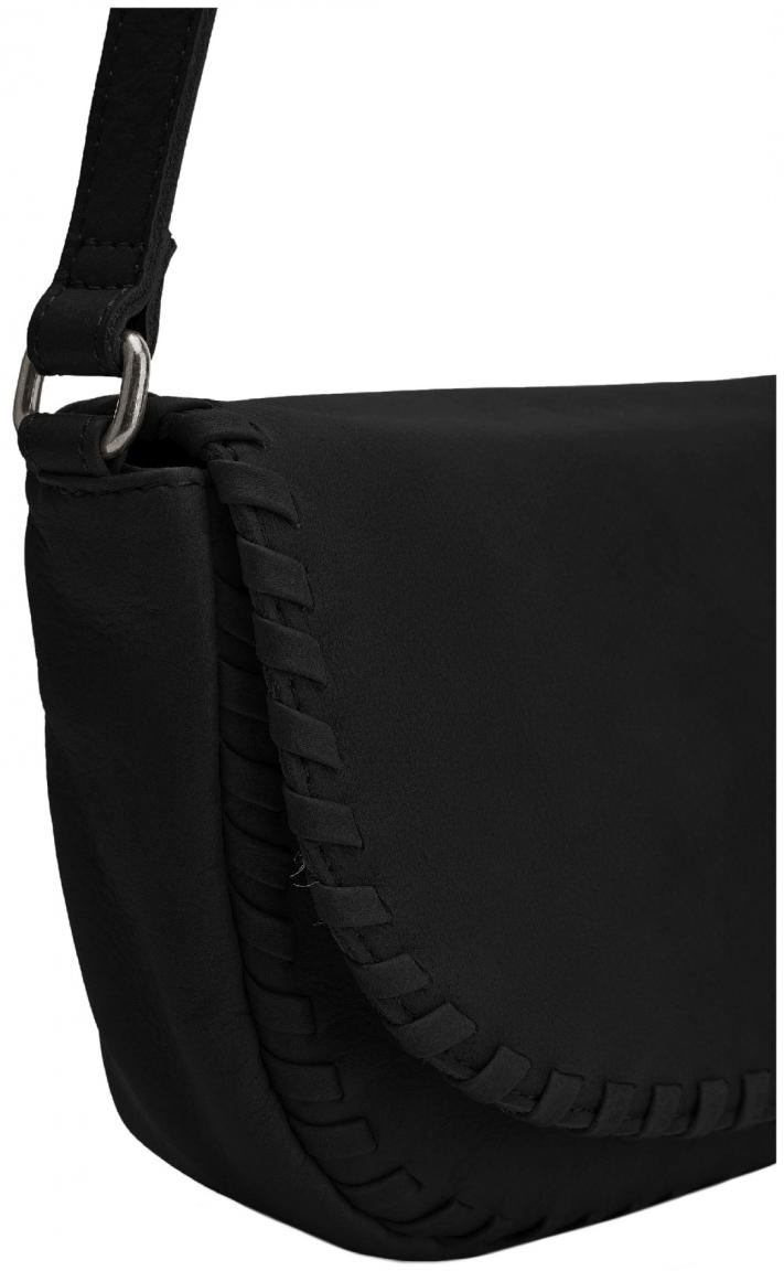FREDsBRUDER Saddle Bag schwarz Überschlagtasche Calm Prägung
