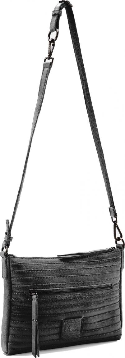 FREDsBRUDER Schultertasche Layer Crossbag schwarz Leder