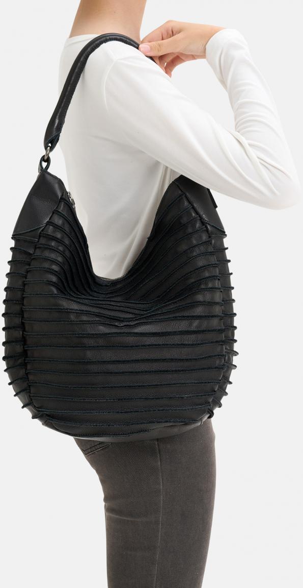 FREDsBRUDER Shopper Leder schwarz Riffeltier