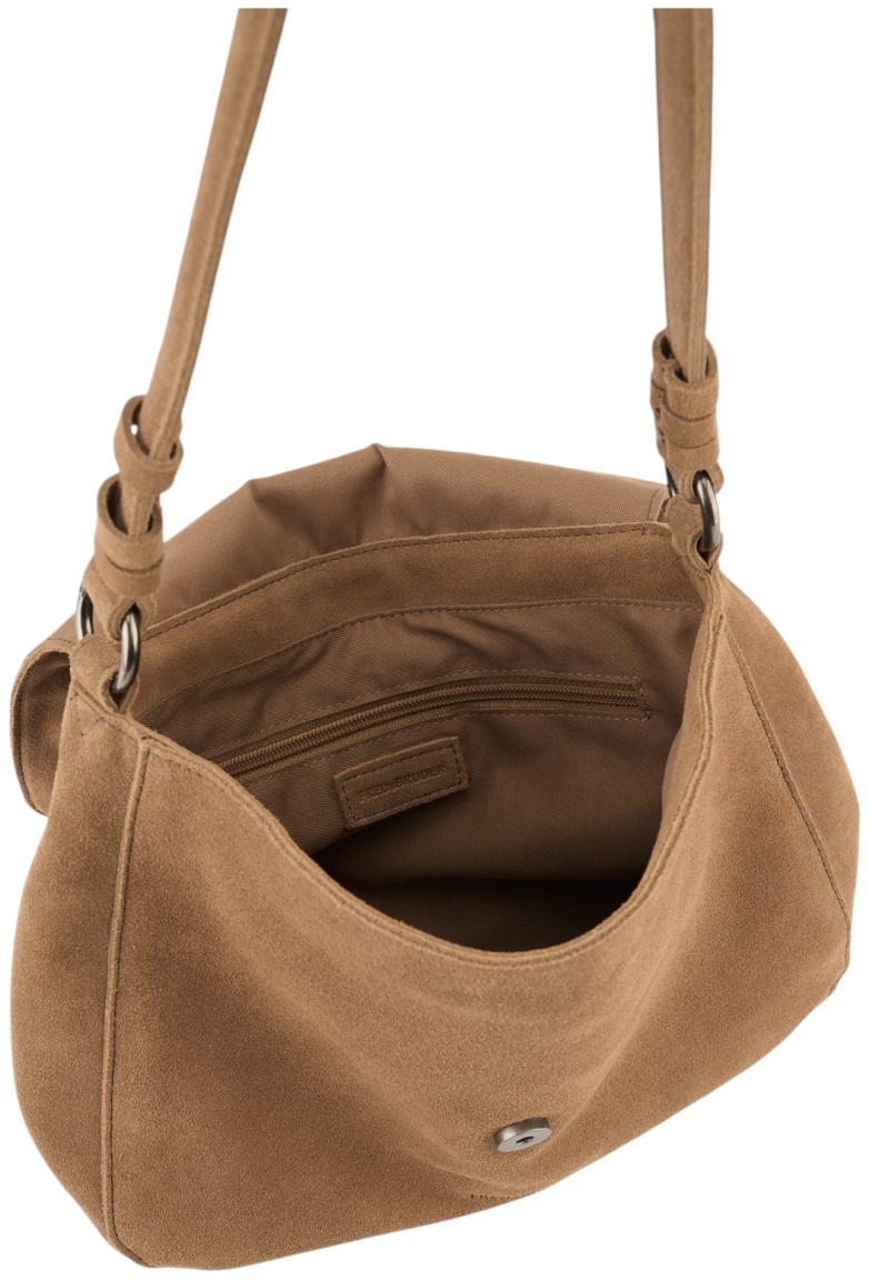 FREDsBRUDER Softly Flap Bag Überschlagtasche Velours Caramel - Mittelbraun