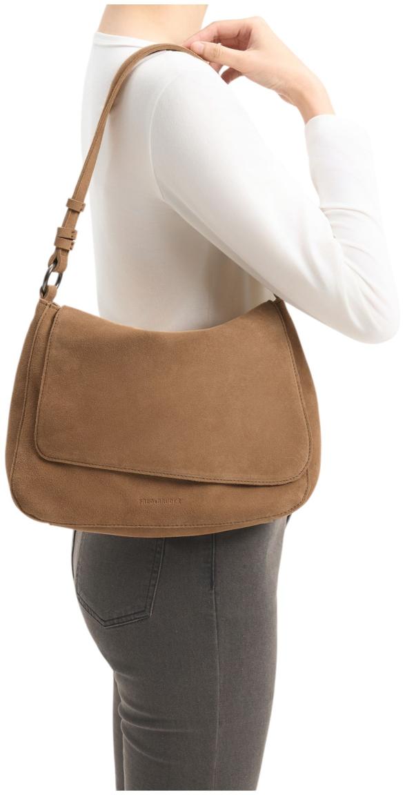 FREDsBRUDER Softly Flap Bag Überschlagtasche Velours Caramel - Mittelbraun