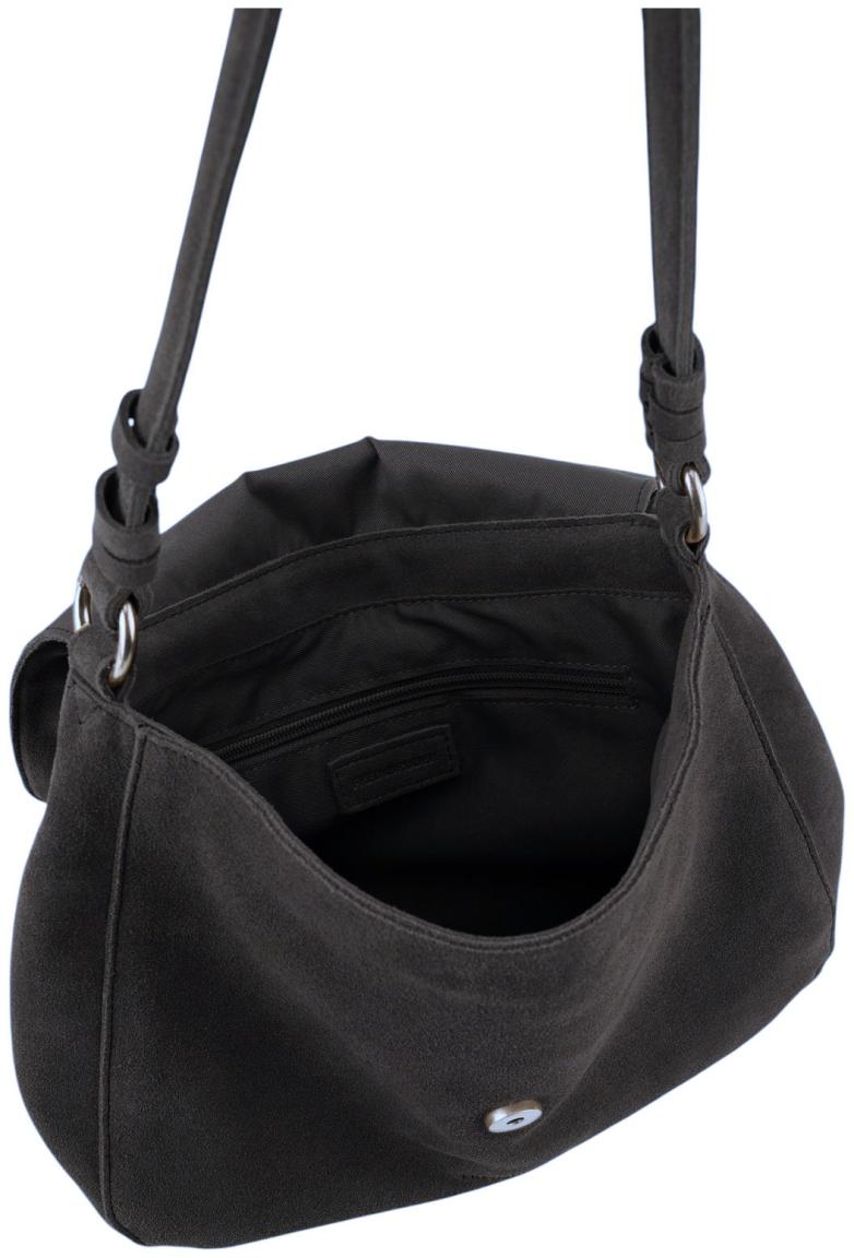 FREDsBRUDER Softly Flap Bag Überschlagtasche Velours Wren - Graubraun