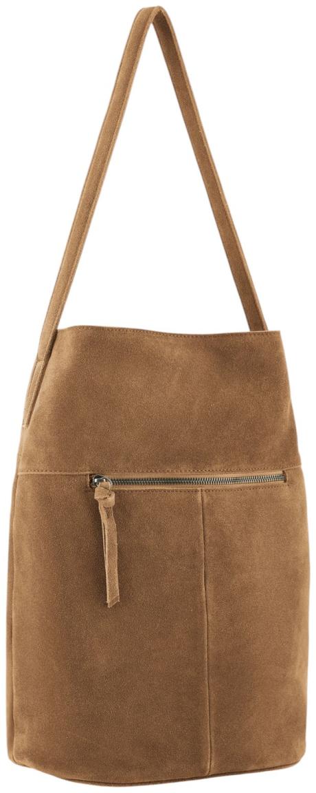 FREDsBRUDER Softly Hobo Ledertasche Velours Caramel - Mittelbraun