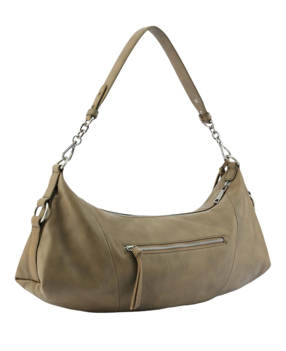 FREDsBRUDER Stay With Me Big Shoulderbag Leder Greyish Khaki - Taupe