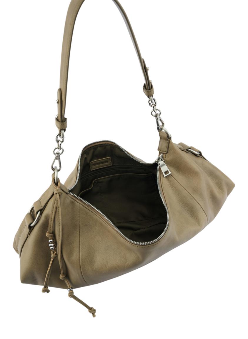 FREDsBRUDER Stay With Me Big Shoulderbag Leder Greyish Khaki - Taupe