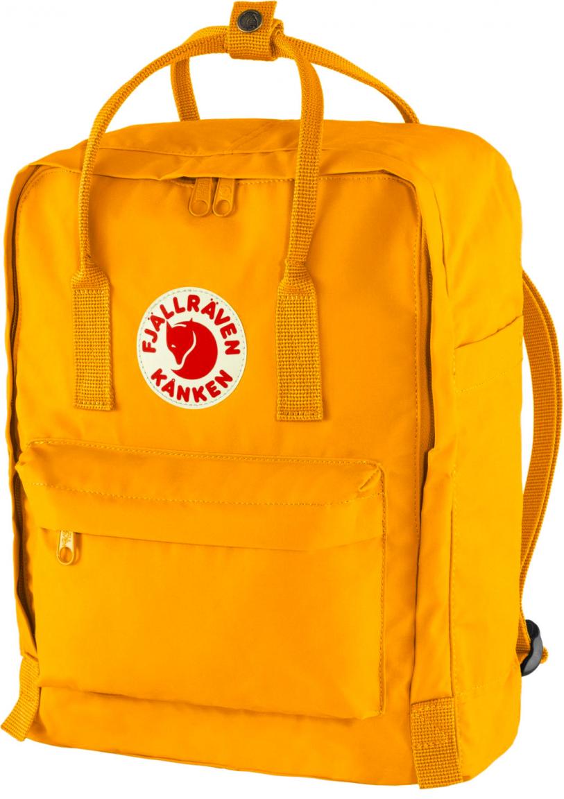 Fjällräven gelber Tagesrucksack Kanken Sitzunterlage