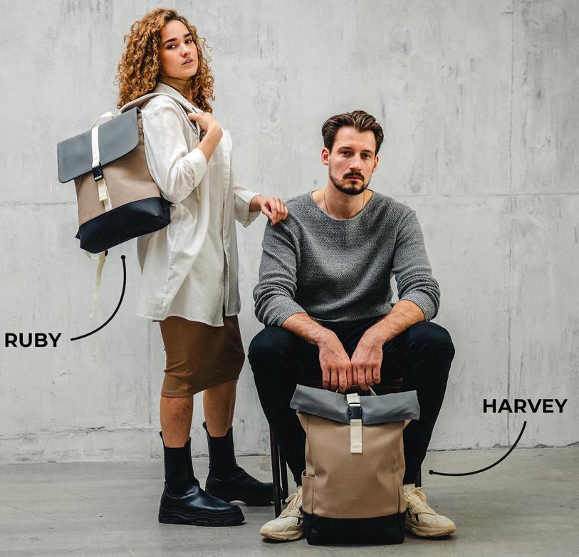 Flap Backpack Harvey Johnny Urban Sleek Style wasserabweisend Rose