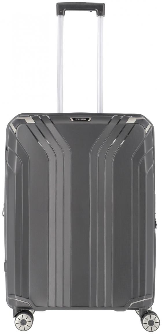 Flugkoffer mit Dehnfalte schwarz Elvaa 4w Trolley M 66cm Travelite