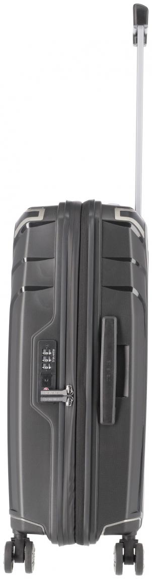 Flugkoffer mit Dehnfalte schwarz Elvaa 4w Trolley M 66cm Travelite