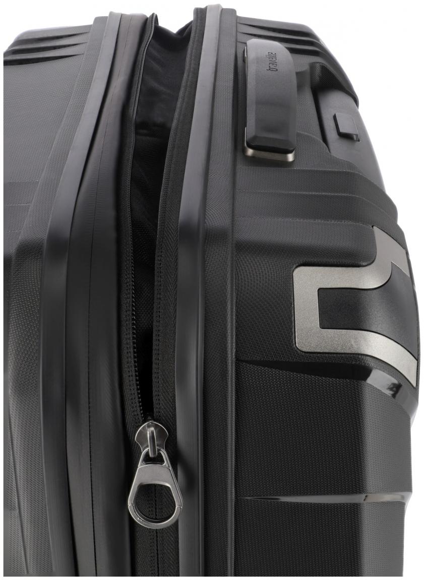 Flugkoffer mit Dehnfalte schwarz Elvaa 4w Trolley M 66cm Travelite