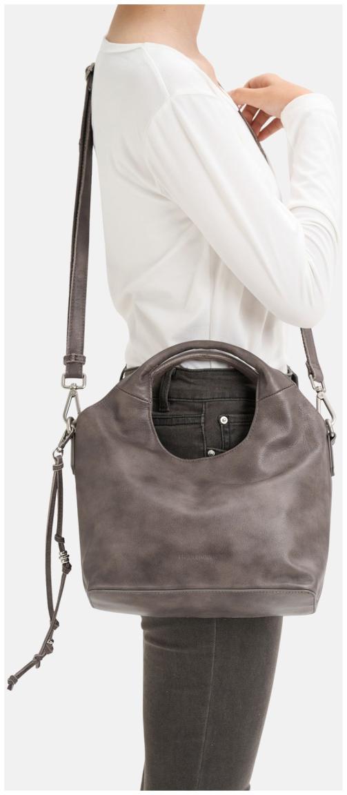 FredsBruder Kurzgrifftasche in Beutelform Mini Stay with me Muddy Khaki Brown