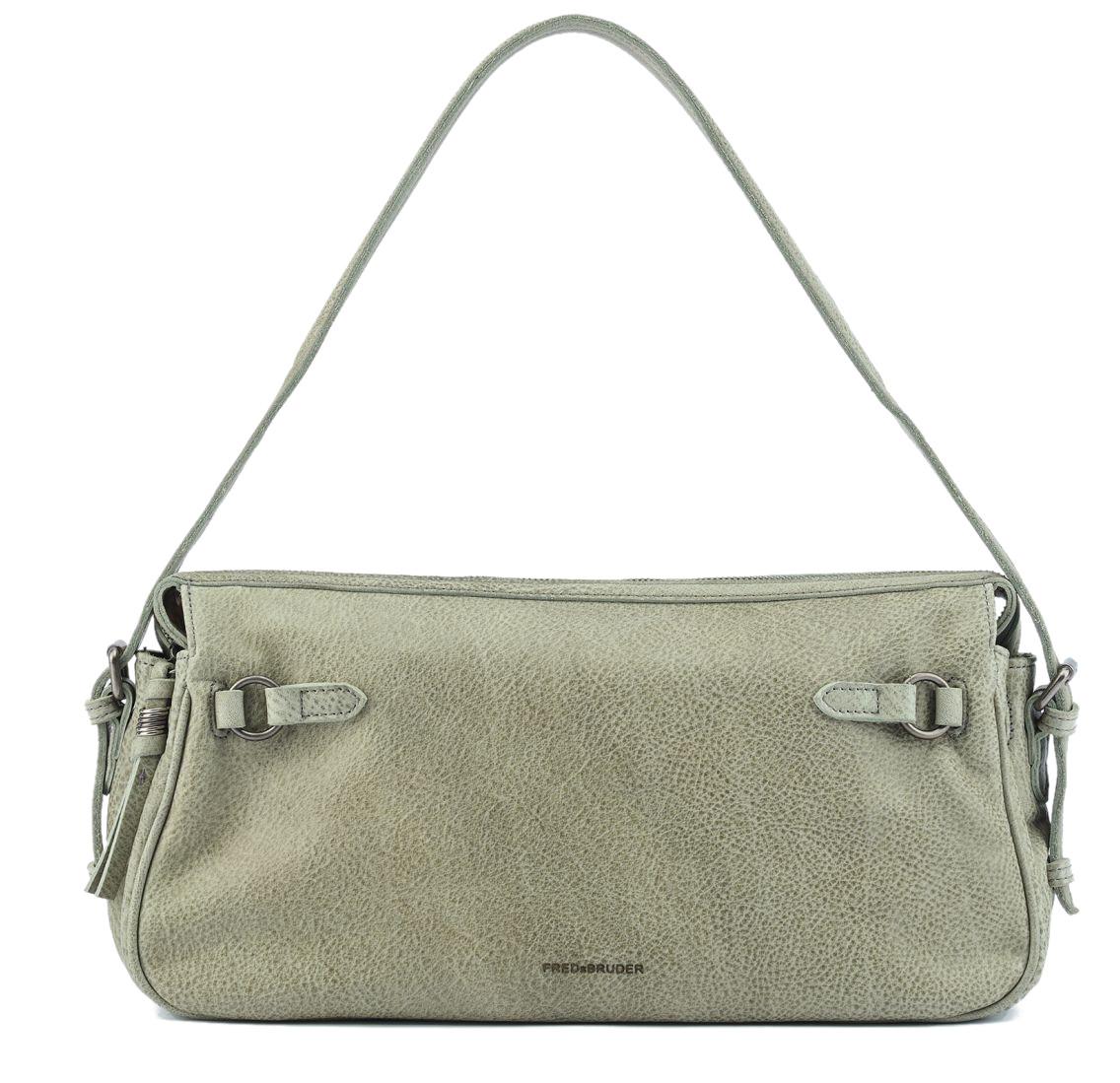 FredsBruder Schultertasche My Forever Friend Leaf Hellgrün Vintage Leder