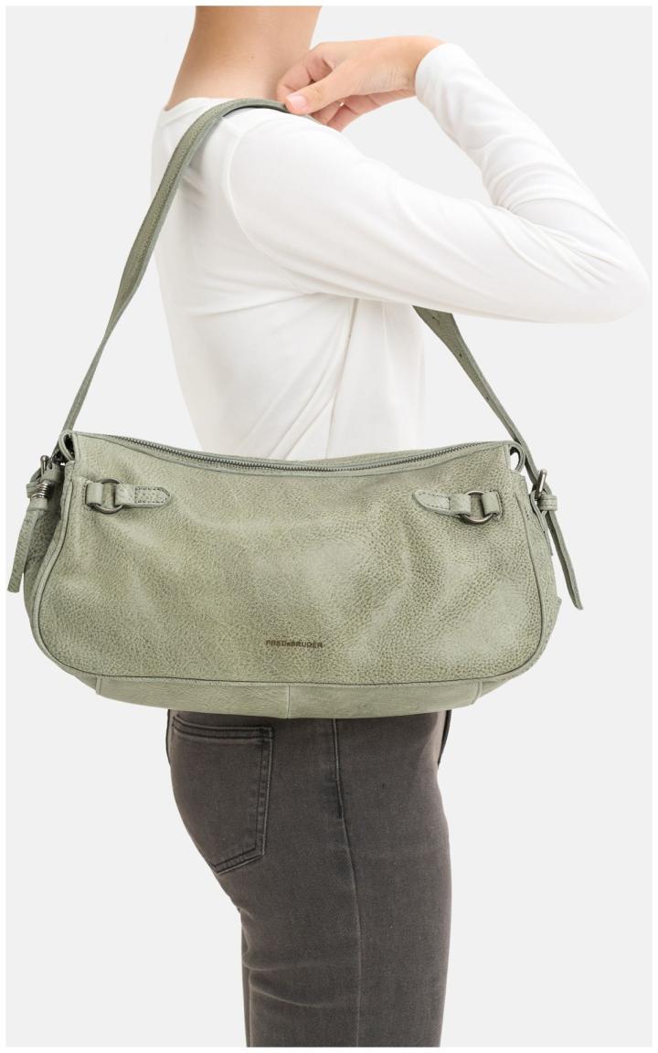 FredsBruder Schultertasche My Forever Friend Leaf Hellgrün Vintage Leder