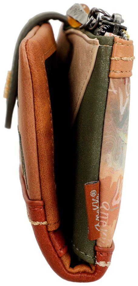 Geldbörse Anekke Peace & Love Flowers separates Etui braun grün