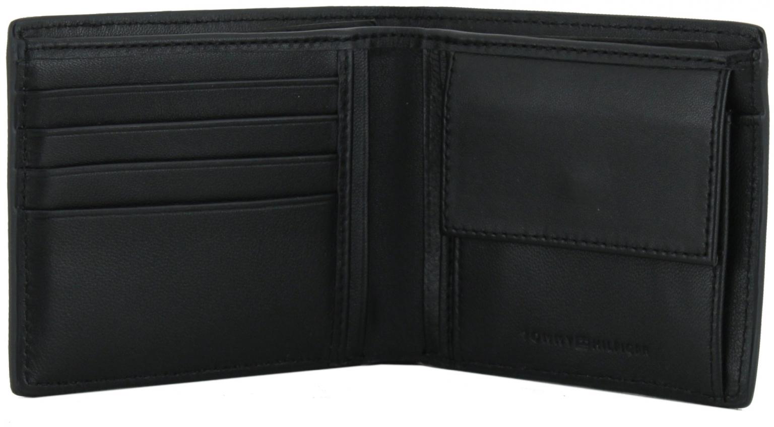 Geldbörse Tommy Hilfiger Herren Leder TH SPW Leather Extra CC and Coin Black