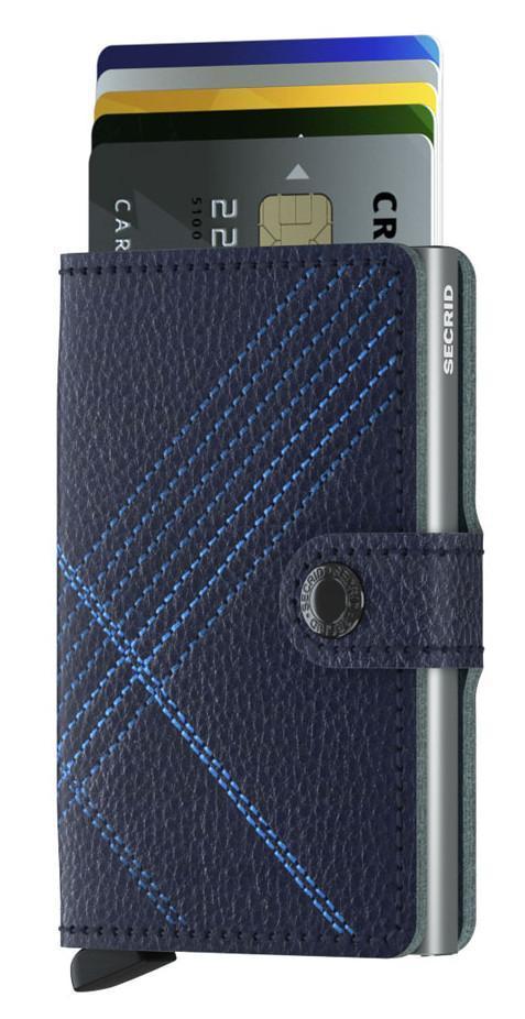 Geldbörse dunkelblau Secrid Miniwallet Stitch Linea Navy bestick