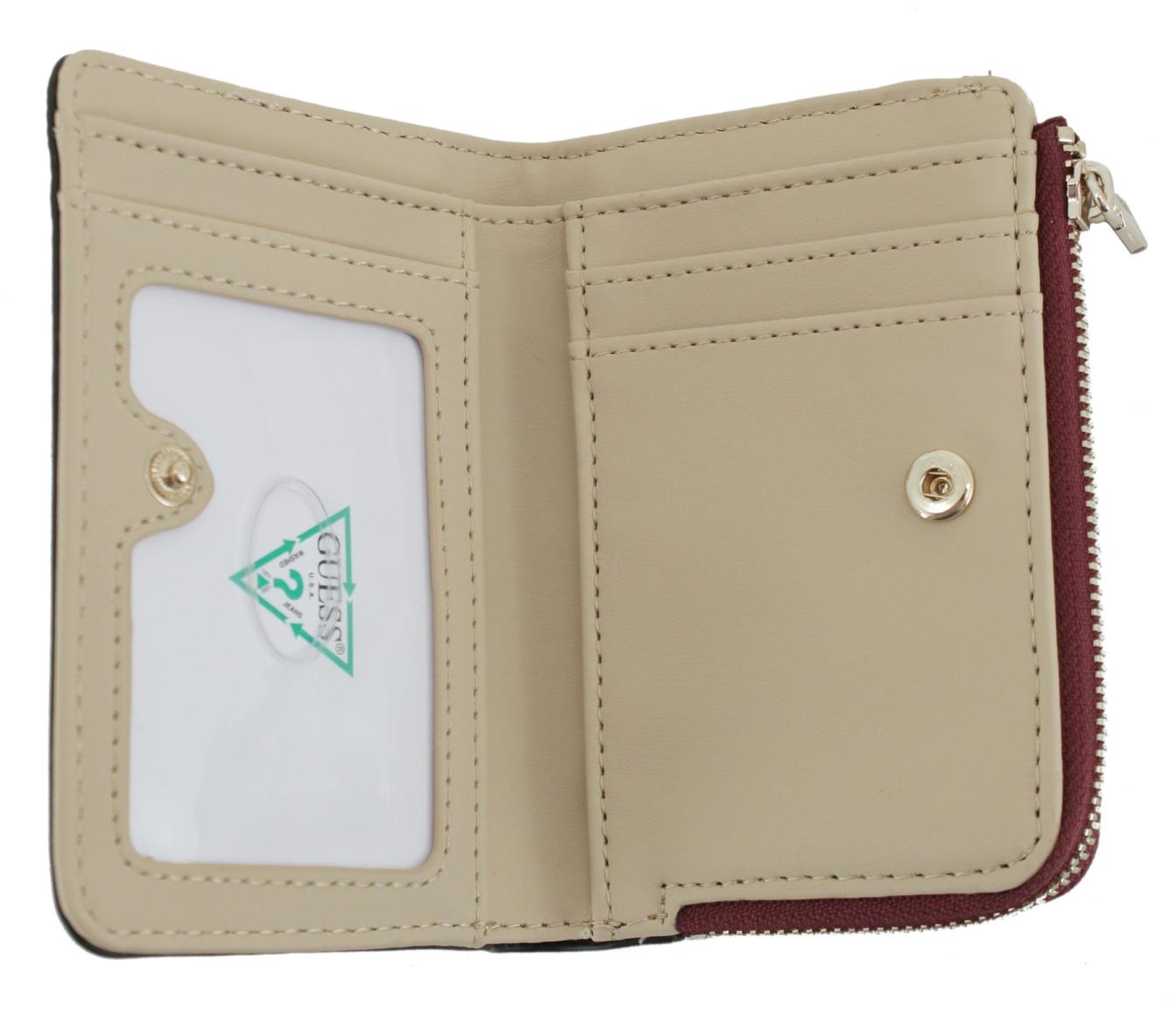 Geldtäschchen beige braun Guess Laurel II Latte Logo 4G Print