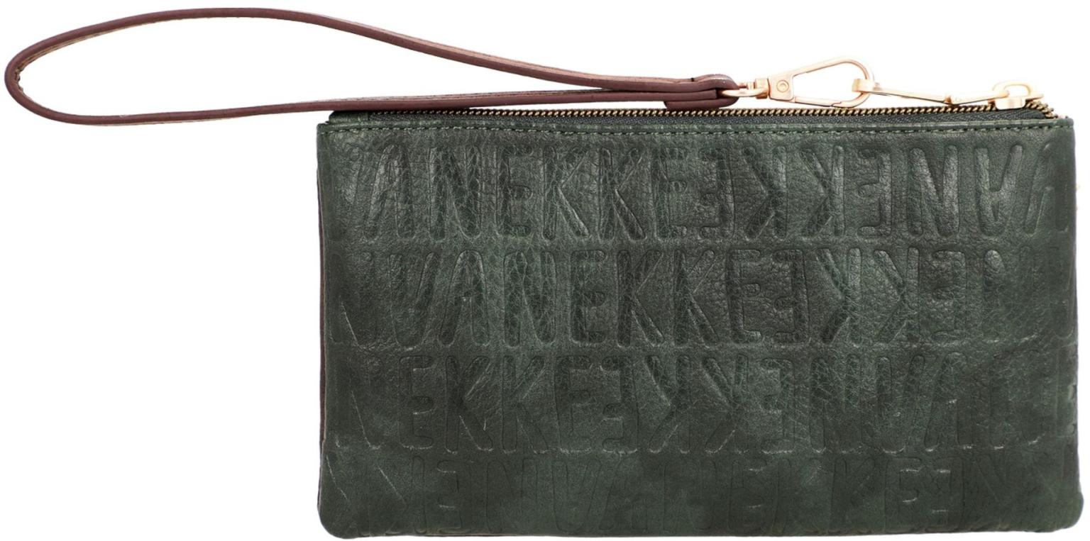 Geldtasche grün braun Logoprint bestickt Anekke Urban zweigeteilt Ahorn