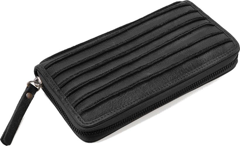 Geldtasche schwarz Leder Wallet Riffel Big FREDsBRUDER