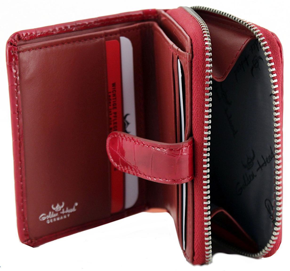 Golden Head Cayenne Kirschrot Wallet small Kroko Lack