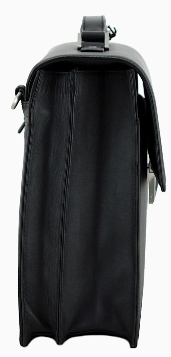 Golden Head Polo Business Herren Aktentasche Rindnappaleder Schwarz