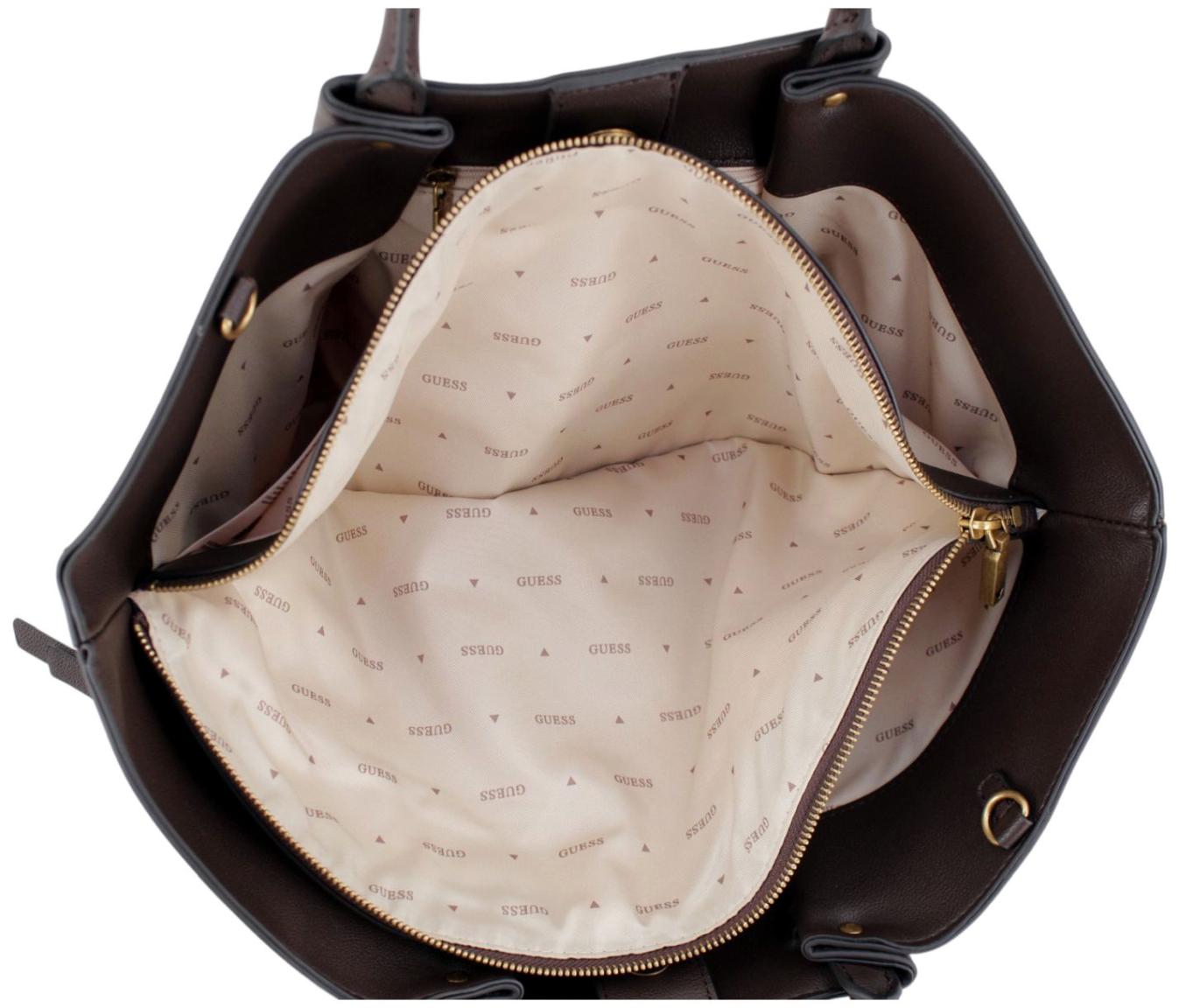 Guess Allegra Kurzgrifftasche Dunkelbraun