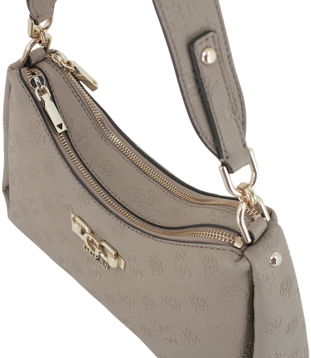 Guess Anise Schultertasche Stone Hellbeige Logoprägung