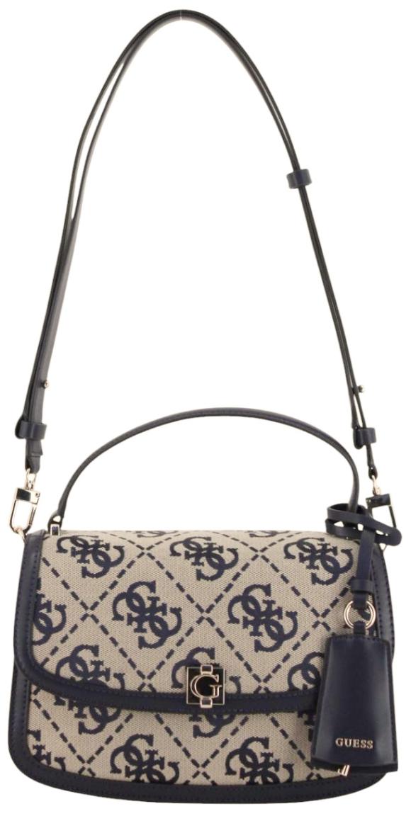 Guess Audrey Überschlagtasche Navy Logo - Dunkelblau