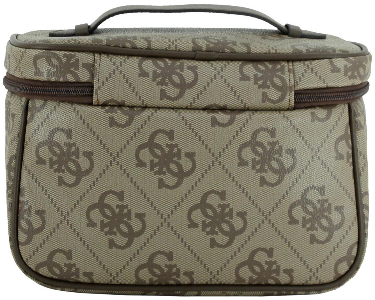 Guess Beautycase Berta Travel Latte Logo beige braun