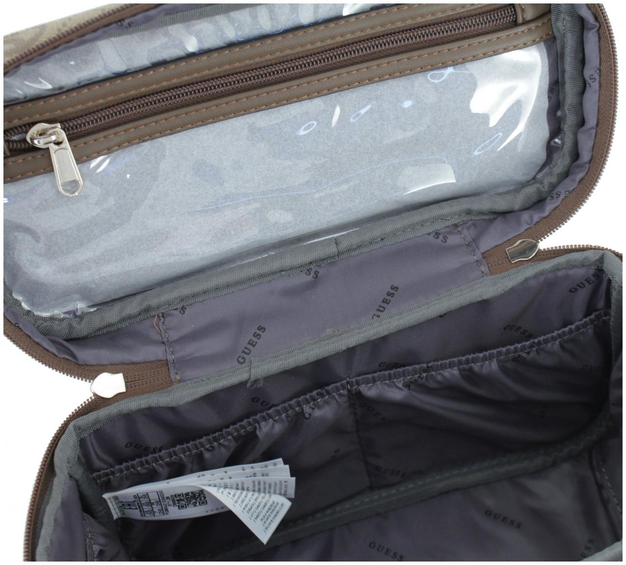Guess Beautycase Berta Travel Latte Logo beige braun